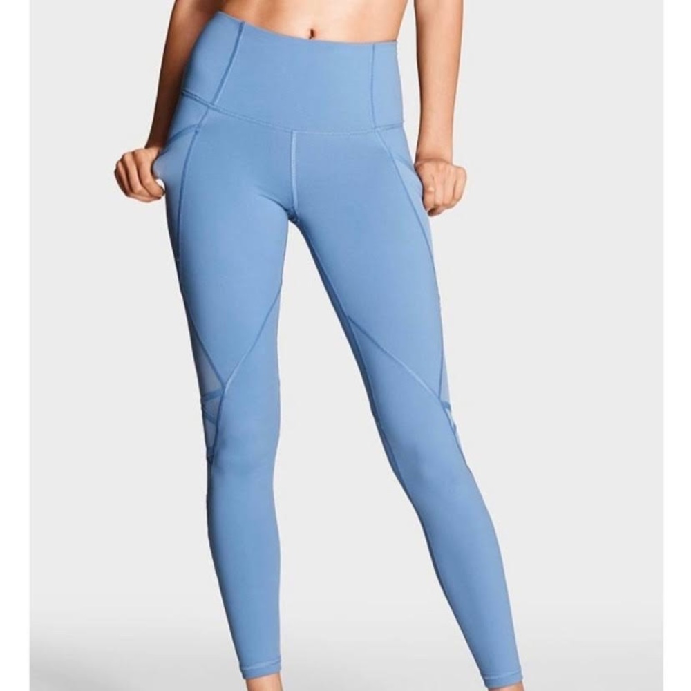 Victoria Sport Sky Blue Mesh Leggings w Pockets